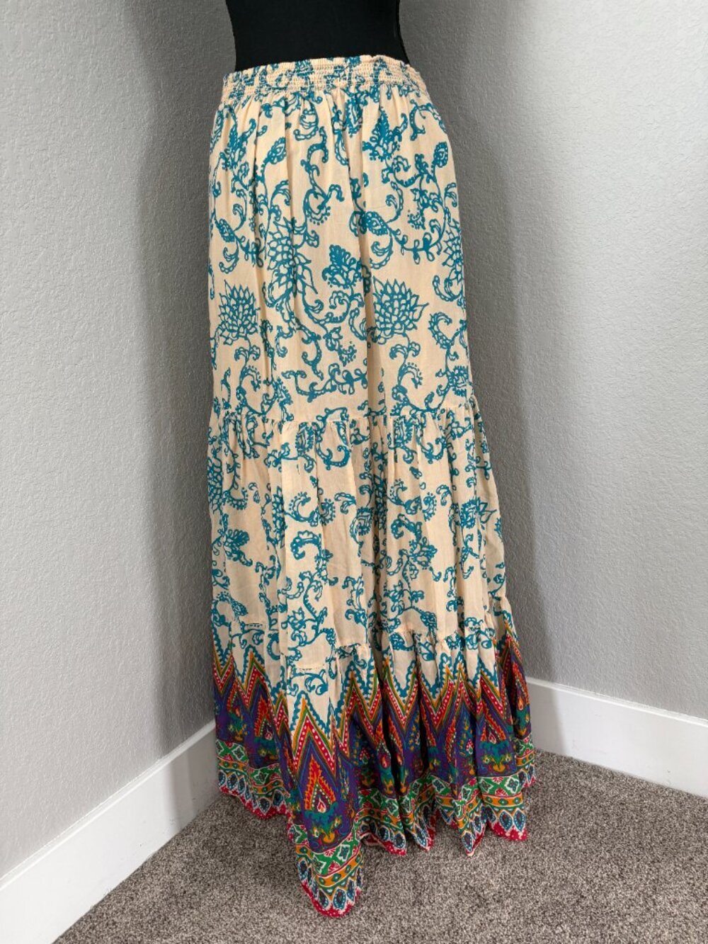 FREE PEOPLE Sunrise Voile Tiered Floral Long Maxi Skirt Small - Picture 4 of 13